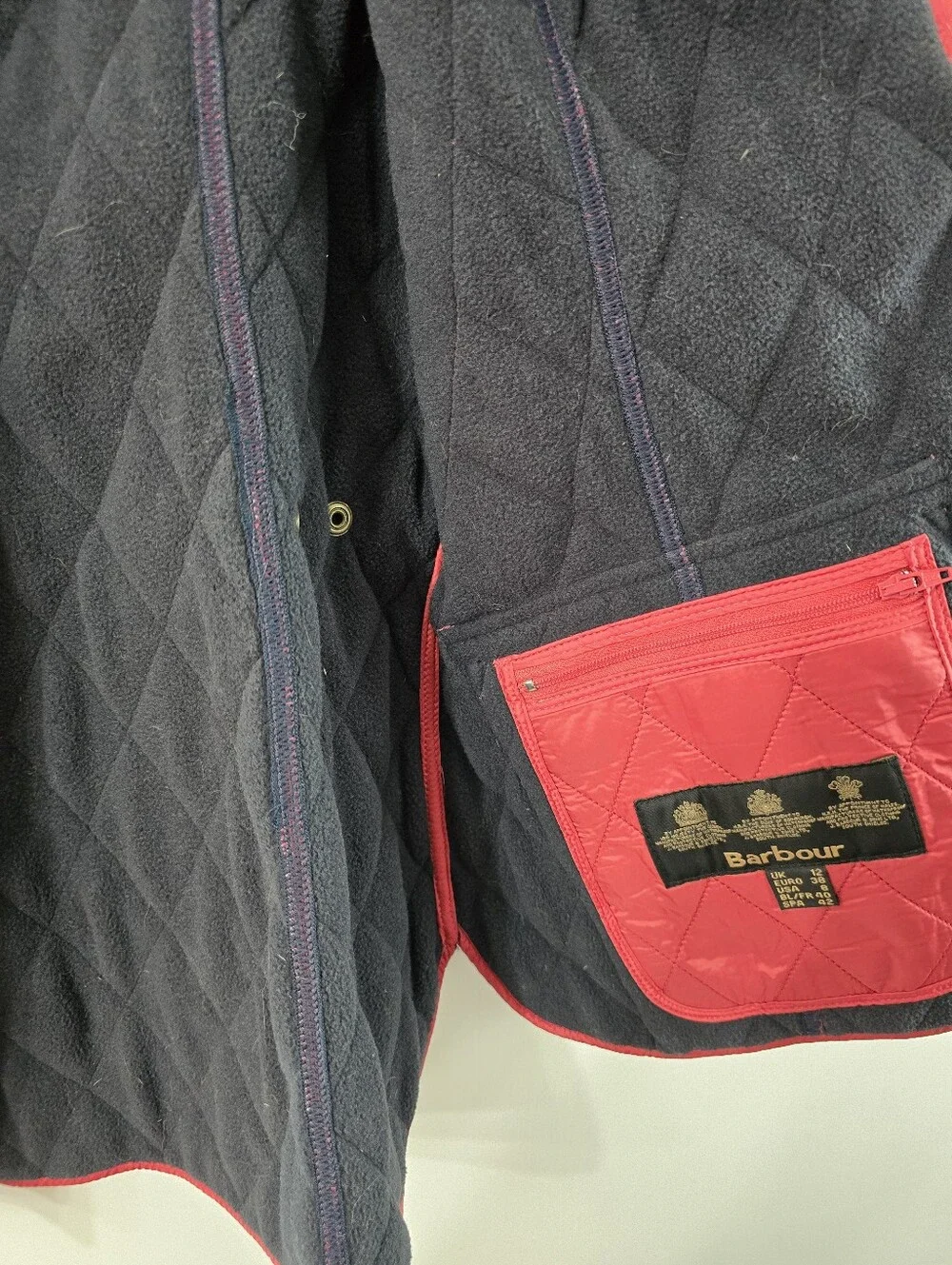 Barbour Wray Gilet Quilted Double Zip Waistcoat Vest Layering Outerwear Size 8